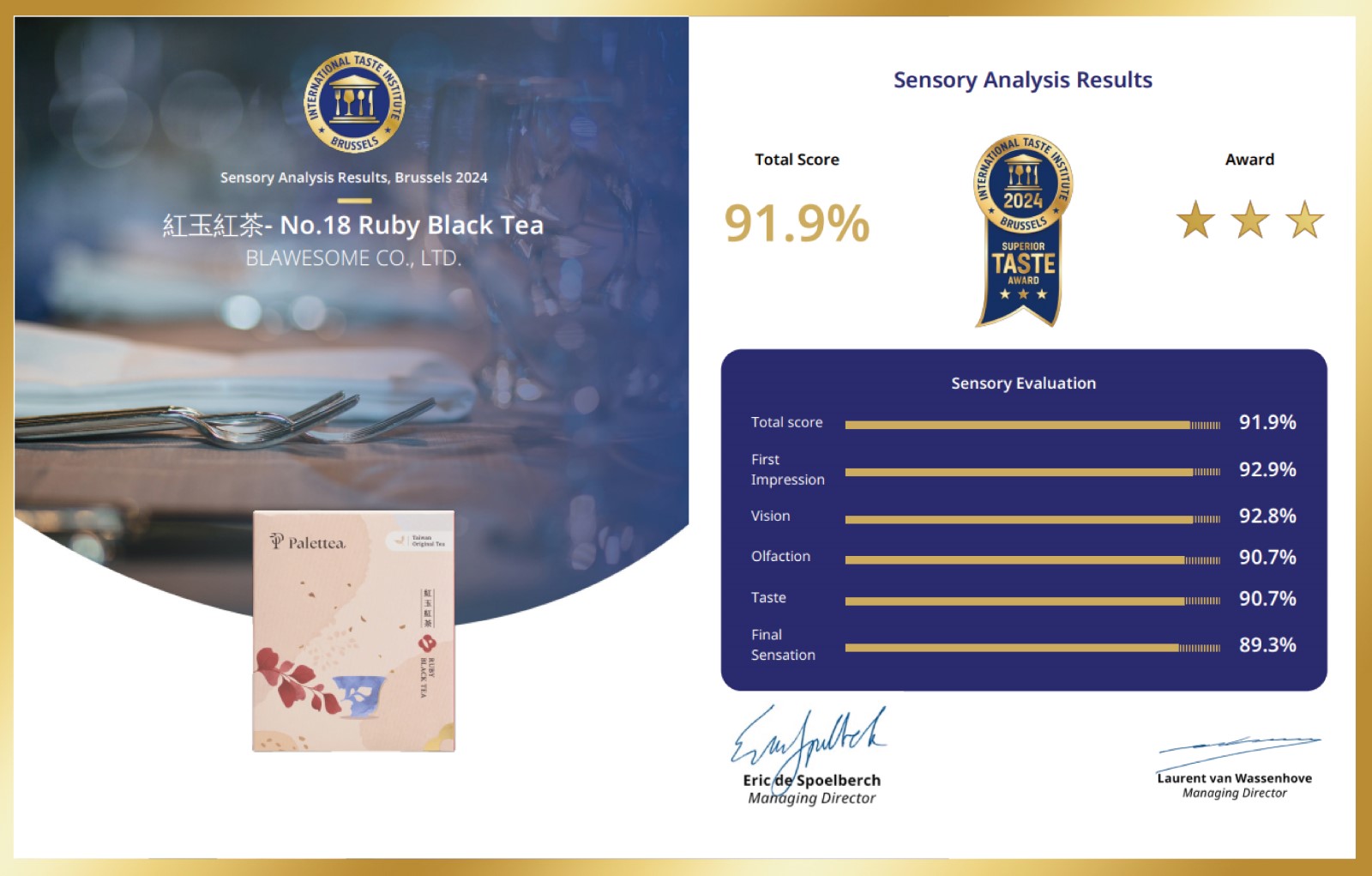 Palettea Ruby Black Tea Earns 2024 Superior Taste Award From   Ruby Black Tea 2024 Superior Taste Award 